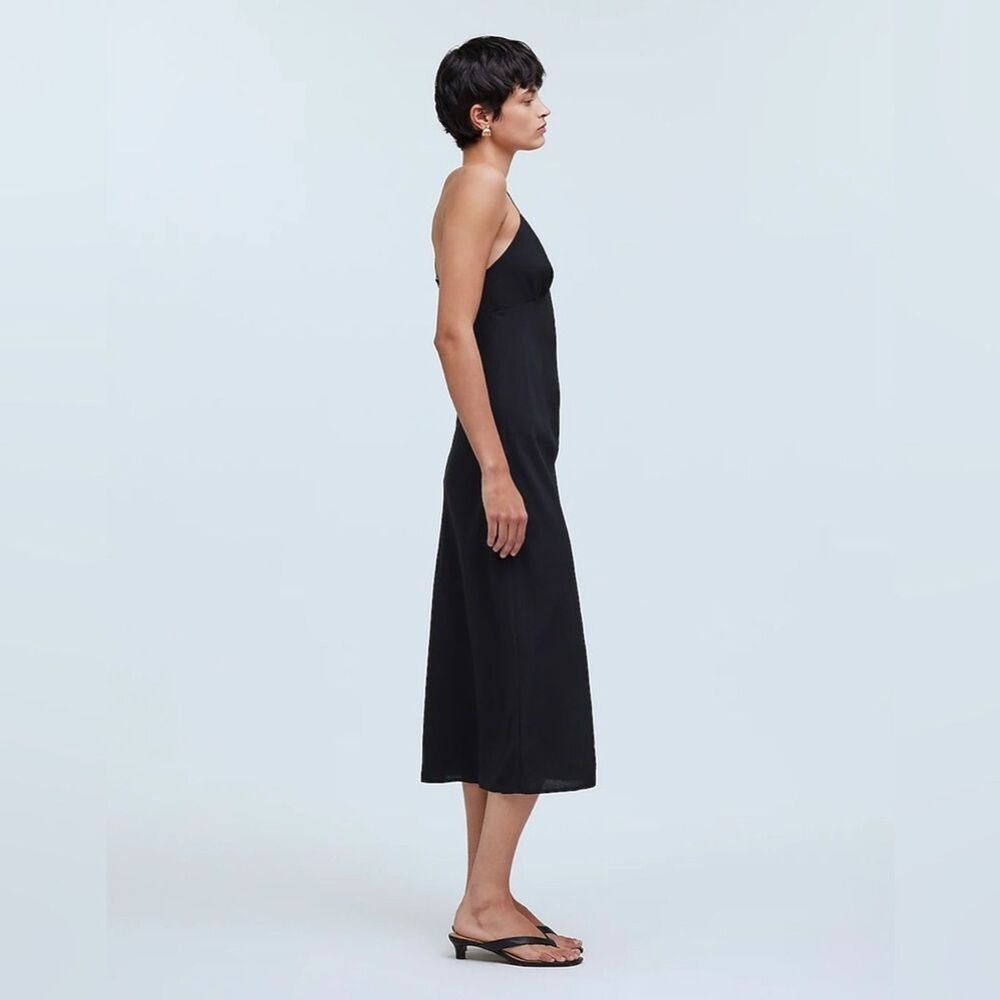 Madewell Layton Midi Slip Dress Size 10 in True Black NWT - Picture 3 of 14